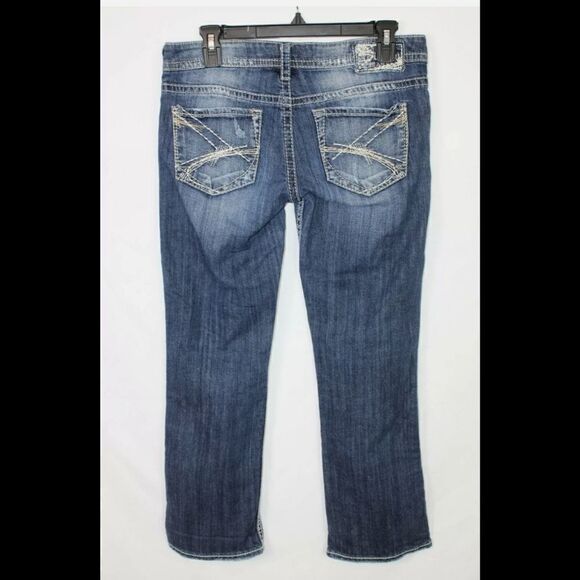 Silver Frances Capri Jeans Womens 28 Distressed Medium Wash Low Rise - Picture 4 of 12